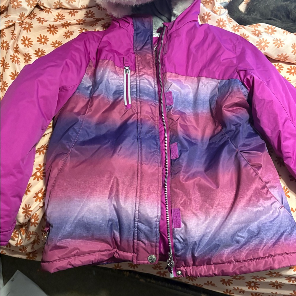 ZeroXposur Kids Pink and Purple Gradient Puffer Jacket